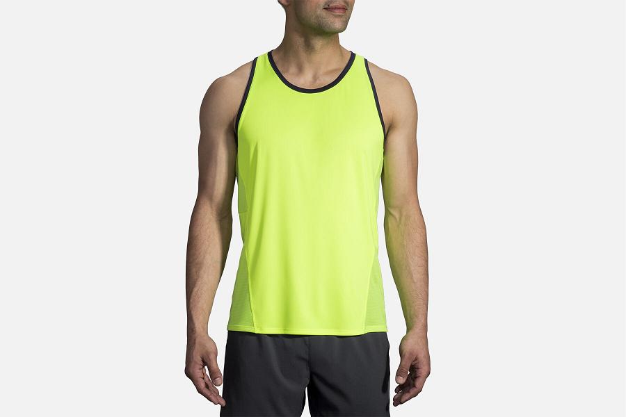 Brooks Stealth Men Running Clothes & Running Singlet Yellow OVR132746